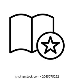Icono del vector de contorno del libro. Ilustración De Un Vector De Estroque Sobre Un Fondo Blanco. Para App Y Sitio Web 