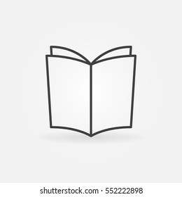 Book outline vector icon or logo element in thin line style