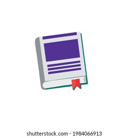 Book outline vector icon. Organiser symbol. Paperback. Studying and reading element. Brochure. Bookmark label. Textbook sign. Literature cover. Flat simple line design illustration.