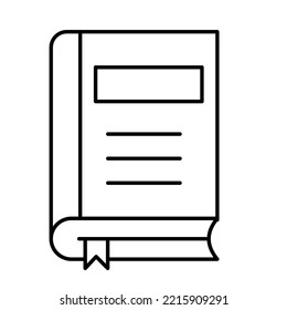 Book Outline Vector Icon Which Can Easily Modify Or Edit

