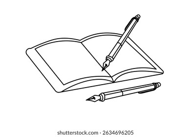 Book outline vector illustration and editable stroke, education, idea, school concept single line drawing