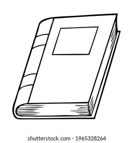 book outline vector illustration,
isolated on white background.top view