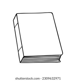 book outline vector illustration,isolated on white background,top view
