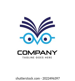 book owl geek logo design