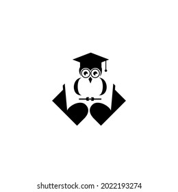 book and owl logo design vector sign