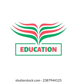 concepto de páginas de libros. logotipo de educación de vectores