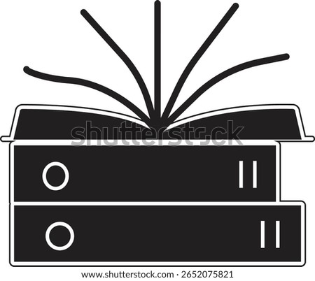 Book pages flipping icon symbolizing document browsing or knowledge flow with transparent background