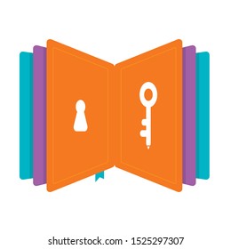 book pages, lock and key concept