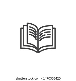 Book pages with text line icon. linear style sign for mobile concept and web design. Text book reading outline vector icon. Symbol, logo illustration. Vector graphics