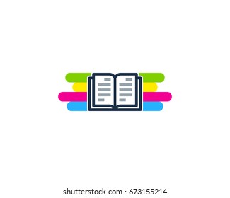 Book Paint Icon Logo Design Element