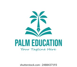 book palm vector logo. white background