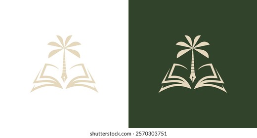 book palm vector logo. white background
