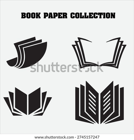 Book Paper logo set collection vector