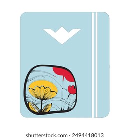 Book paper open or textbook pages with text vector icon flat cartoon illustration isolated on color background clipart, single book