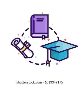 book papper exam hat graduation