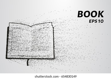The book of the particles. The book consists of small circles and dots. Vector illustration.
