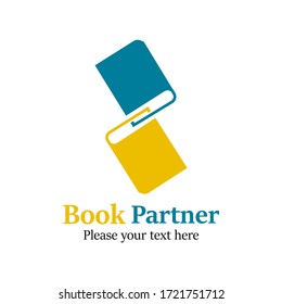 Book Partner logo design template illsutration. there are two book. this is good for education, medical, college etc
