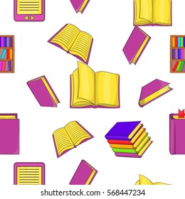 Book pattern. Cartoon illustration of book vector pattern for web
