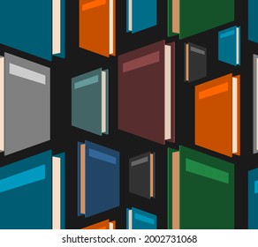 Book pattern seamless. Lots of books background. vector texture