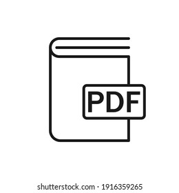 Book Pdf Format Icon. Vector Illustration