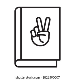 book with peace and love symbol line style icon vector illustration design