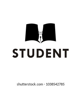 Book and Pen Education Icon Vector Template