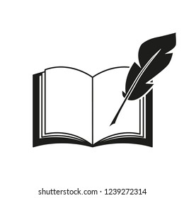 A book and a pen feather icons