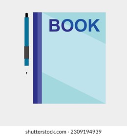 book and pen flat design