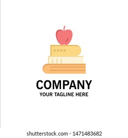 Book, Pen, Food, Education Business Logo Template. Flat Color