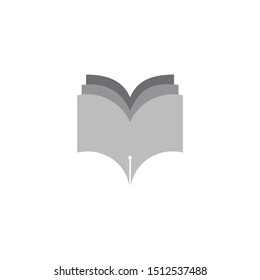 book pen gradient education logo vector