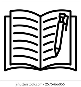 Book And Pen Icon Element For Design