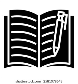 Book And Pen Icon Element For Design