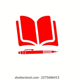 Book or pen icon.  Flat illustration of vector icon for web design.eps.10
