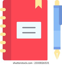 Book Pen Icon image. Suitable for mobile application.