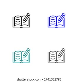 book pen icon stock vector illustration flat design