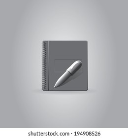 Book and pen icon . Vector background eps10