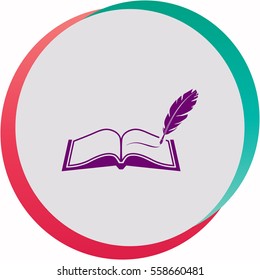 Book with pen  icon. Vector design.