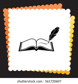 Book with pen  icon. Vector design.