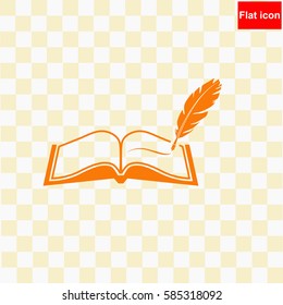 Book with pen  icon Vector design.