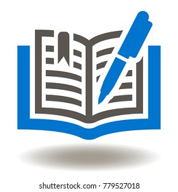 Book Pen Icon Vector. Education Illustration. Learning Logo Symbol.