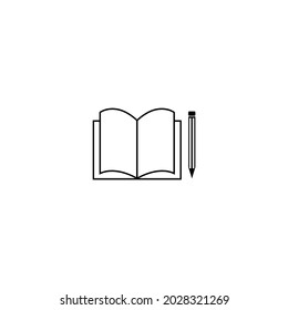 Book and pen icon vector isolated on white background.