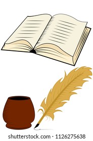 book pen ink vector