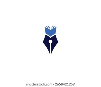 Design do logotipo da caneta do livro, formato vetorial.