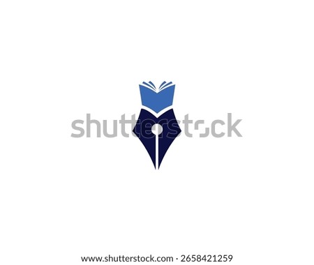 Book Pen Logo Design, Vector Format.