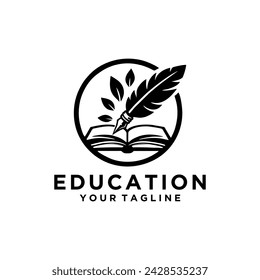 Buch und Stift Logo für Bildung
