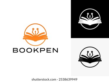 vetor do logotipo do livro e da caneta.