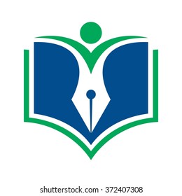 book and pen logo