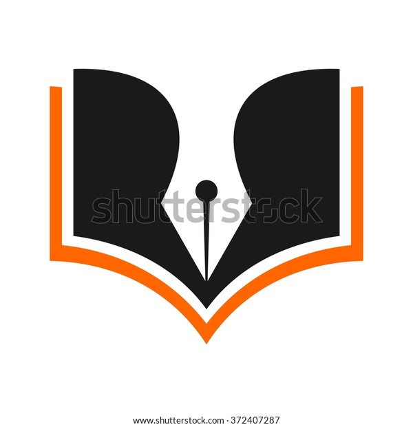 Book Pen Logo Vector Stock Vector (Royalty Free) 372407287