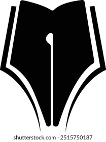 Gráficos de Vector de diseño de logotipo de pluma de libro 