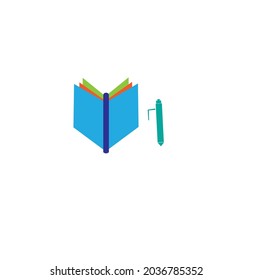 a book and a pen minimalist illustration or logo